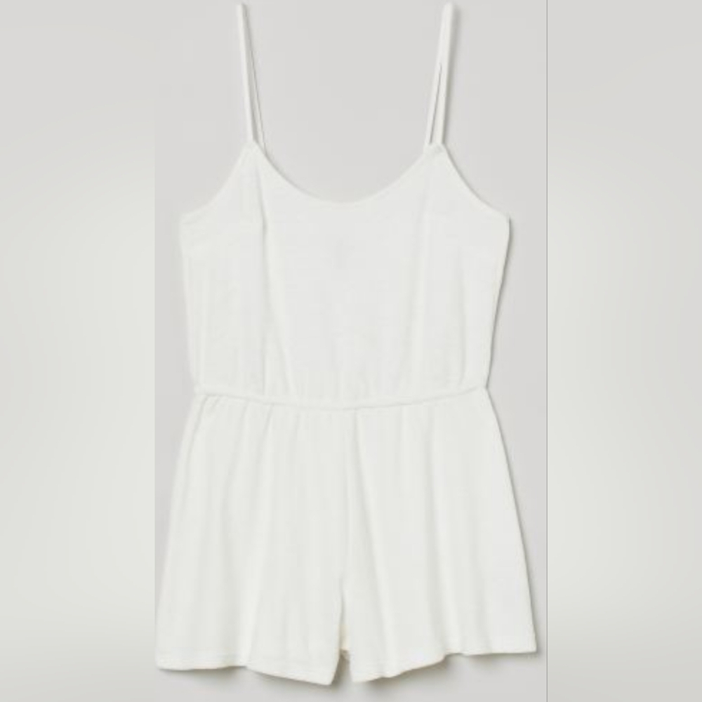 H&M Terry Cloth Romper White Size Small